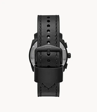 Fossil Machine Chronograph Black Leather Men's Watch FS5586