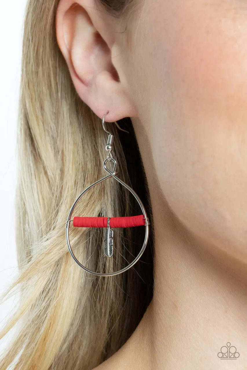 Free Bird Freedom Red Paparazzi Earrings