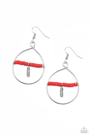Free Bird Freedom Red Paparazzi Earrings