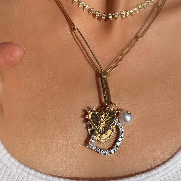Freshwater Pearl with Diamond Charm