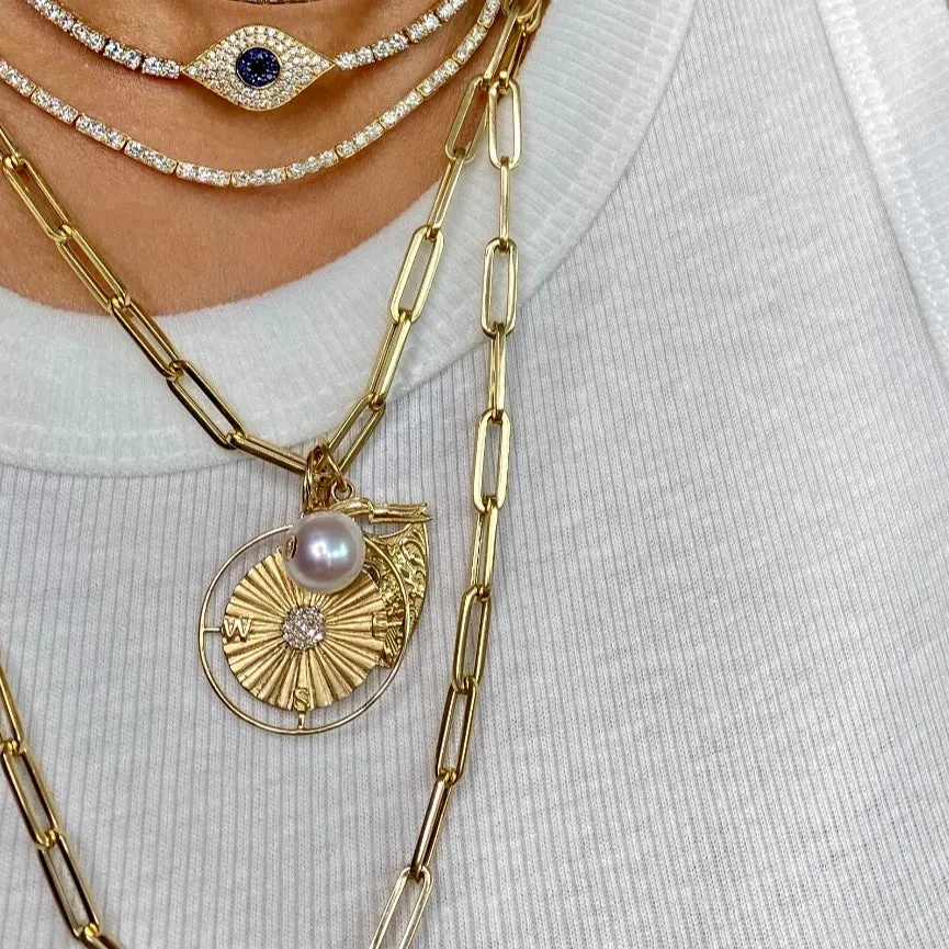 Freshwater Pearl with Diamond Charm