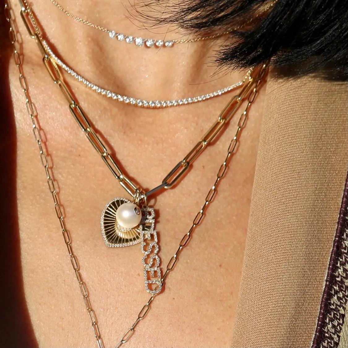 Freshwater Pearl with Diamond Charm