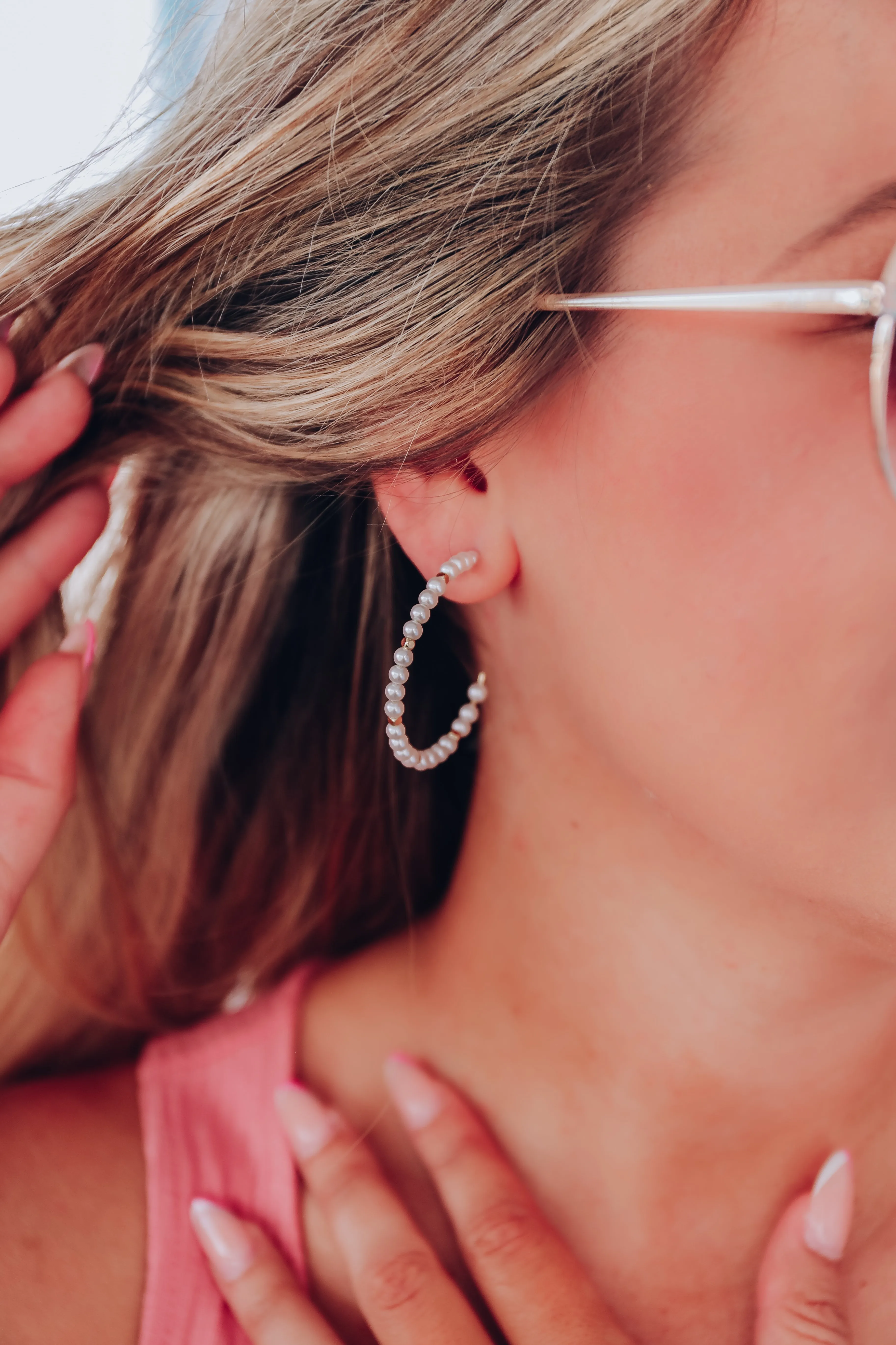 Gabbie Beaded Earrings - Pearl