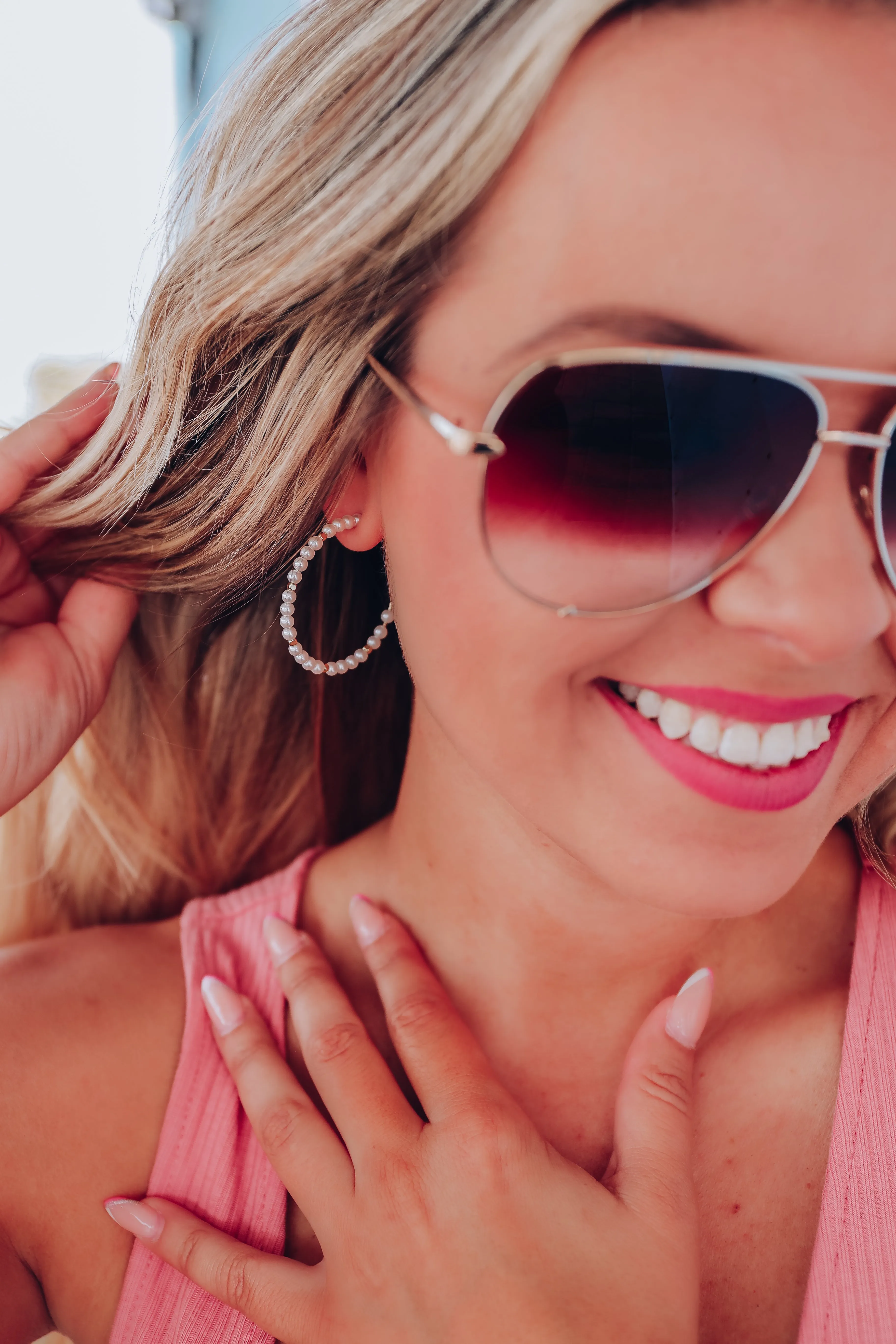 Gabbie Beaded Earrings - Pearl