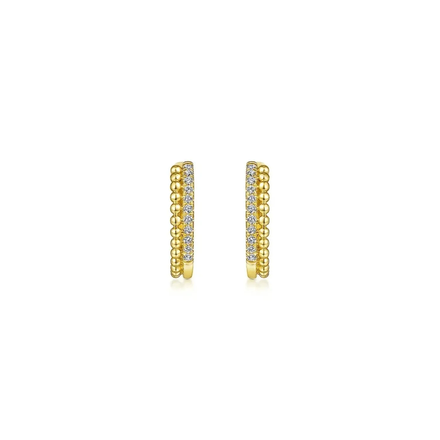 Gabriel & Co. Bujukan Beaded Pavé 10MM Diamond Huggies