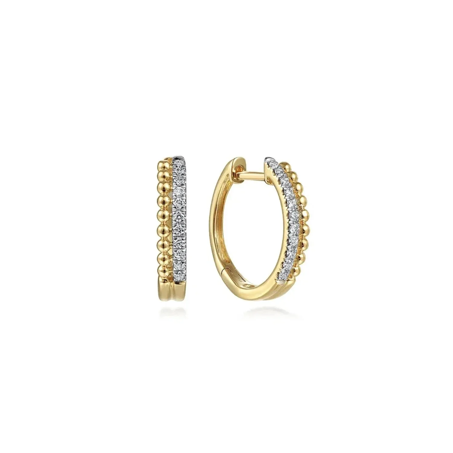 Gabriel & Co. Bujukan Beaded Pavé 10MM Diamond Huggies