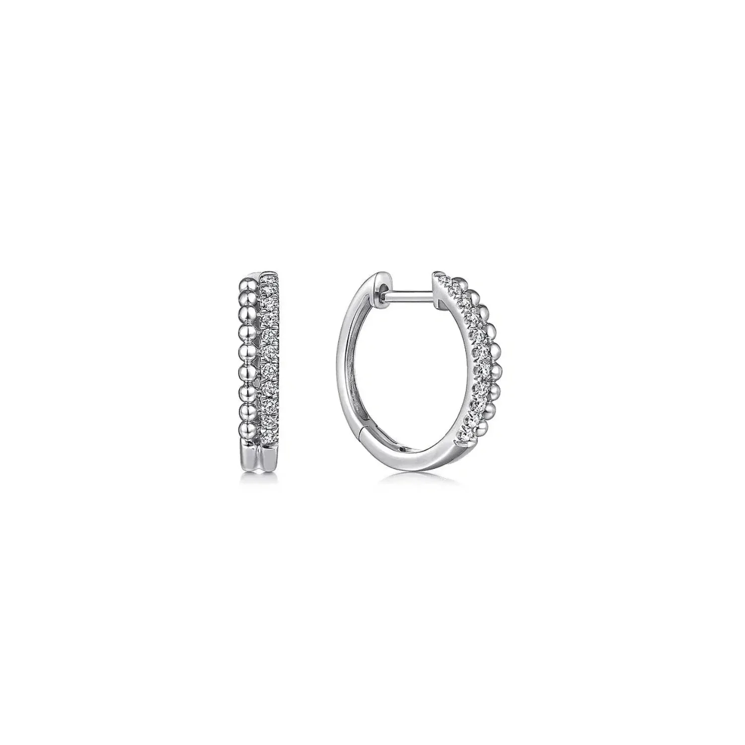 Gabriel & Co. Bujukan Beaded Pavé 10MM Diamond Huggies