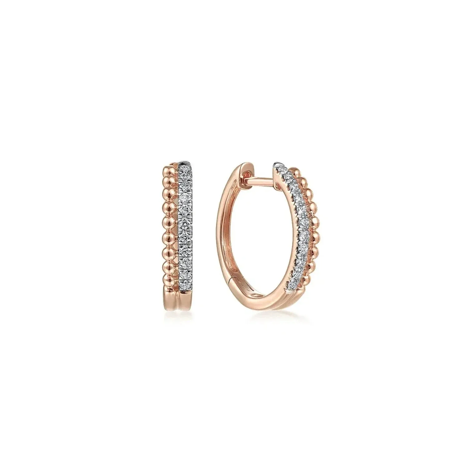 Gabriel & Co. Bujukan Beaded Pavé 10MM Diamond Huggies