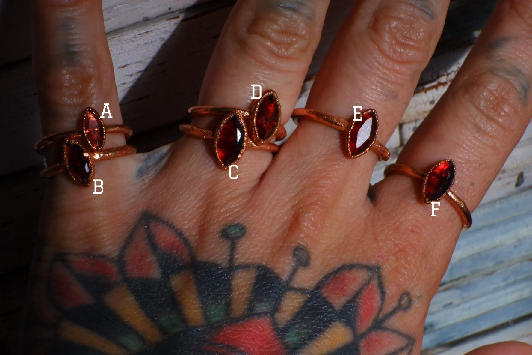 GARNET MARQUIS RING Faceted