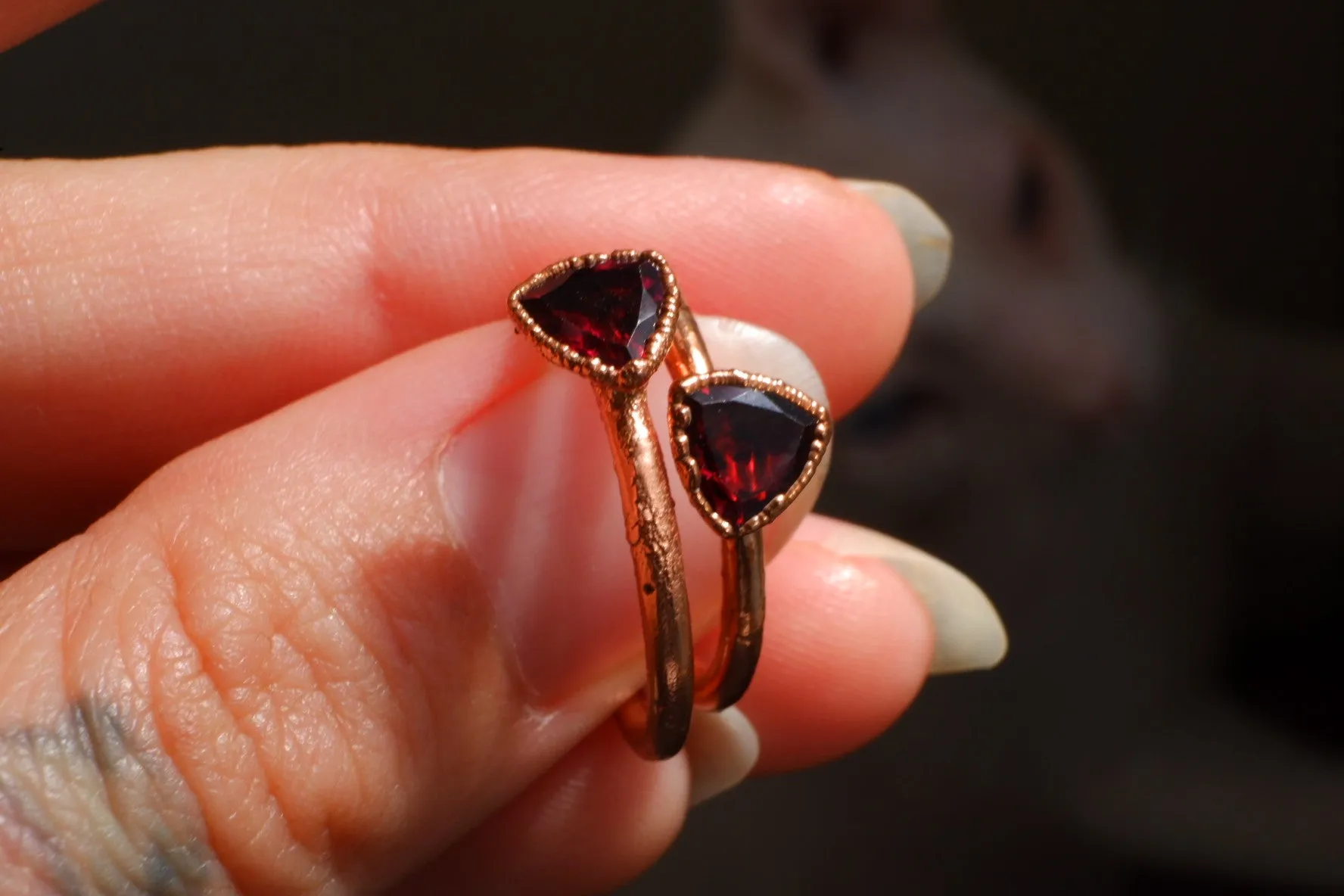 GARNET TRILLION RING