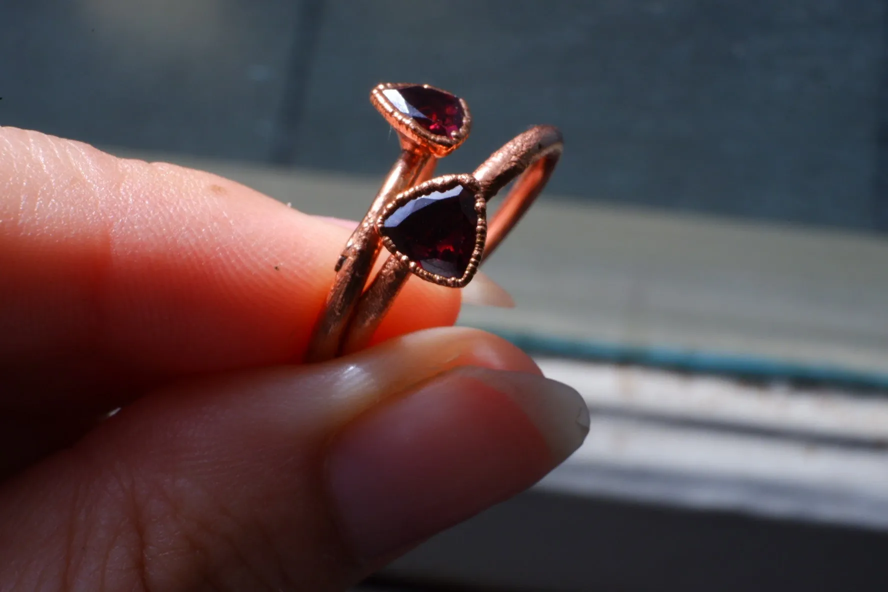 GARNET TRILLION RING
