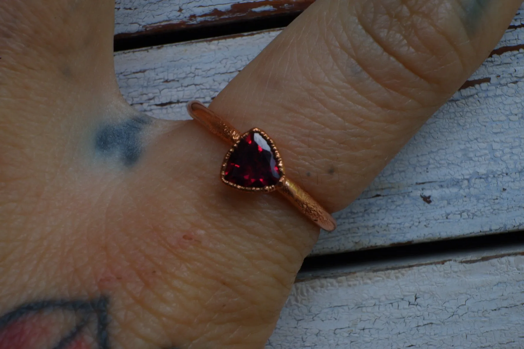 GARNET TRILLION RING