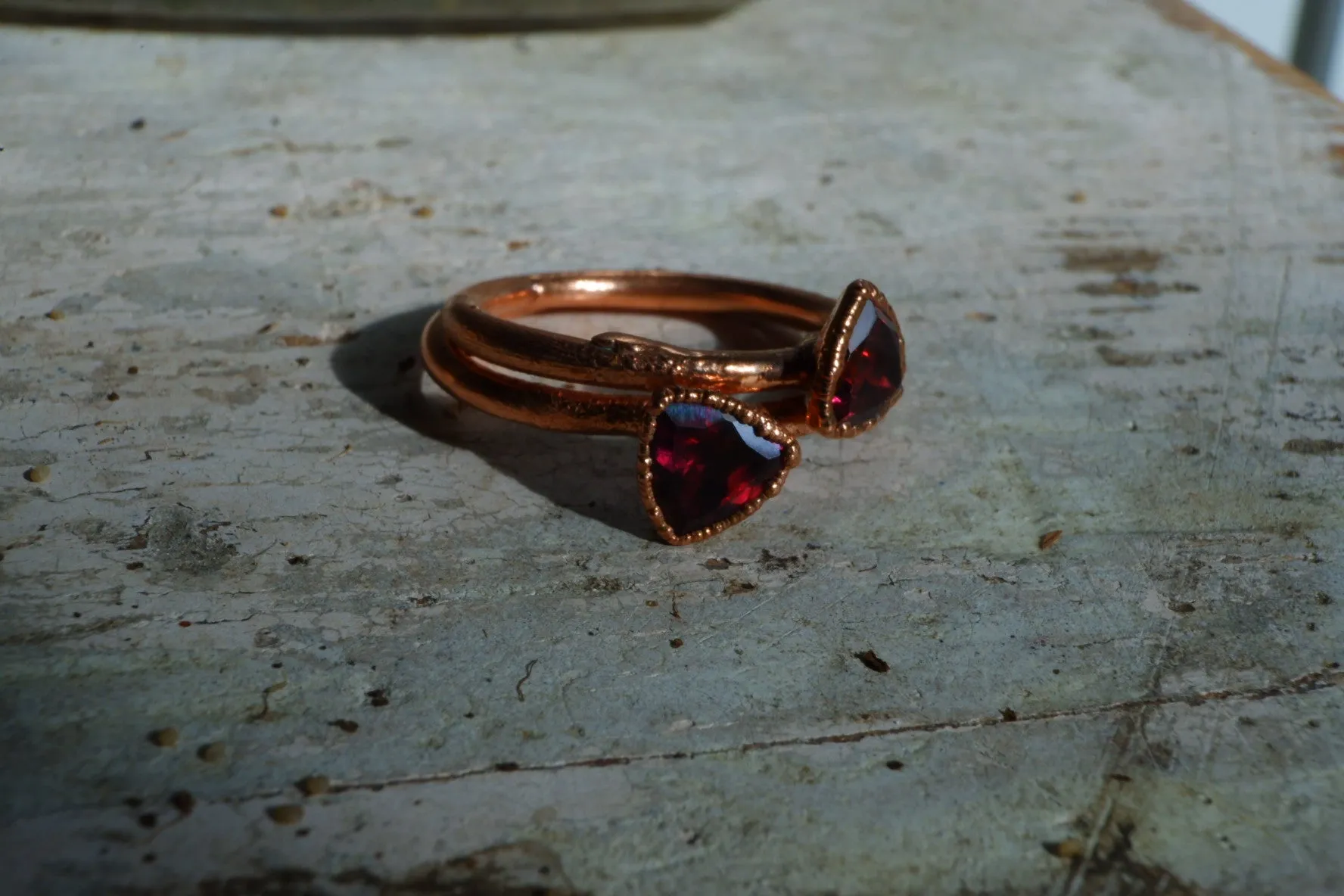 GARNET TRILLION RING