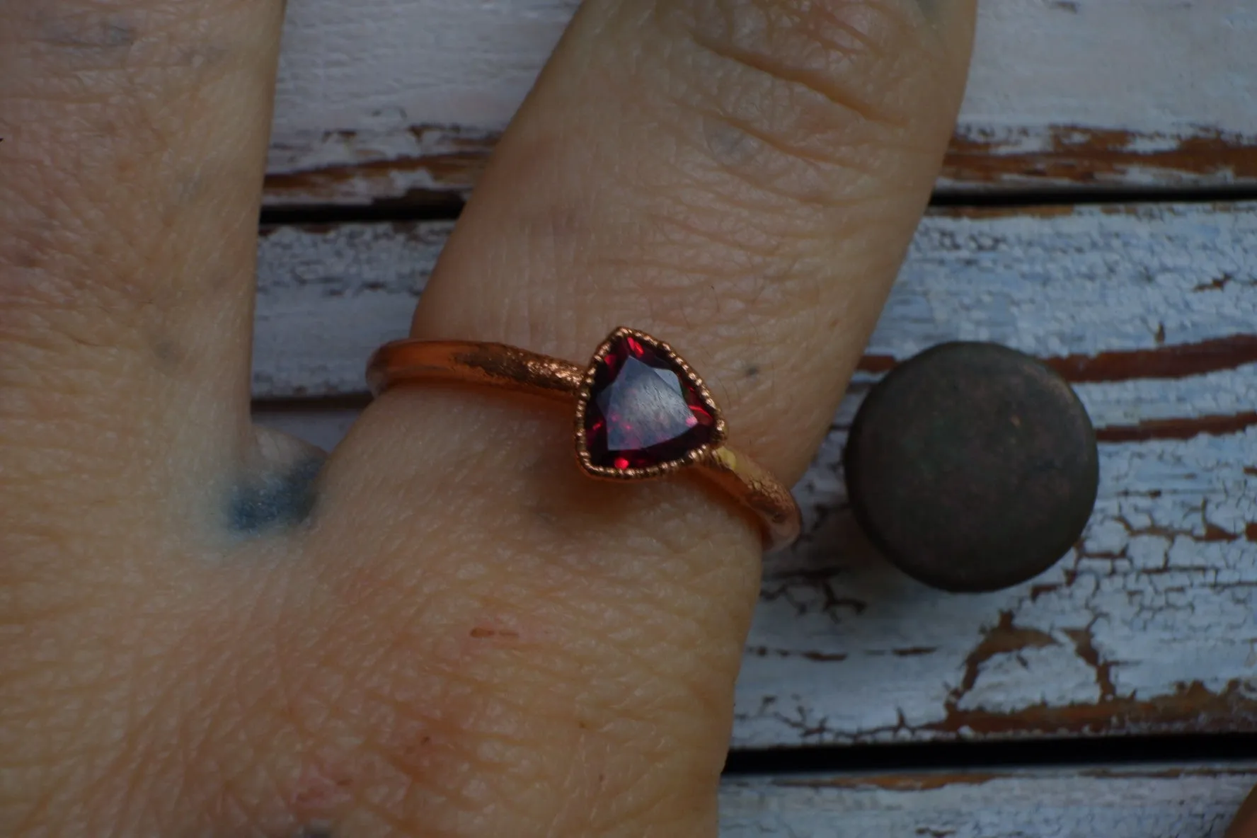 GARNET TRILLION RING