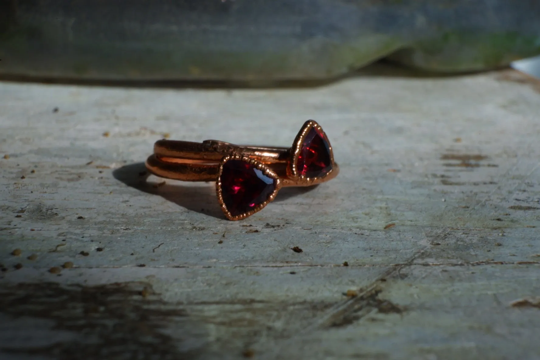 GARNET TRILLION RING