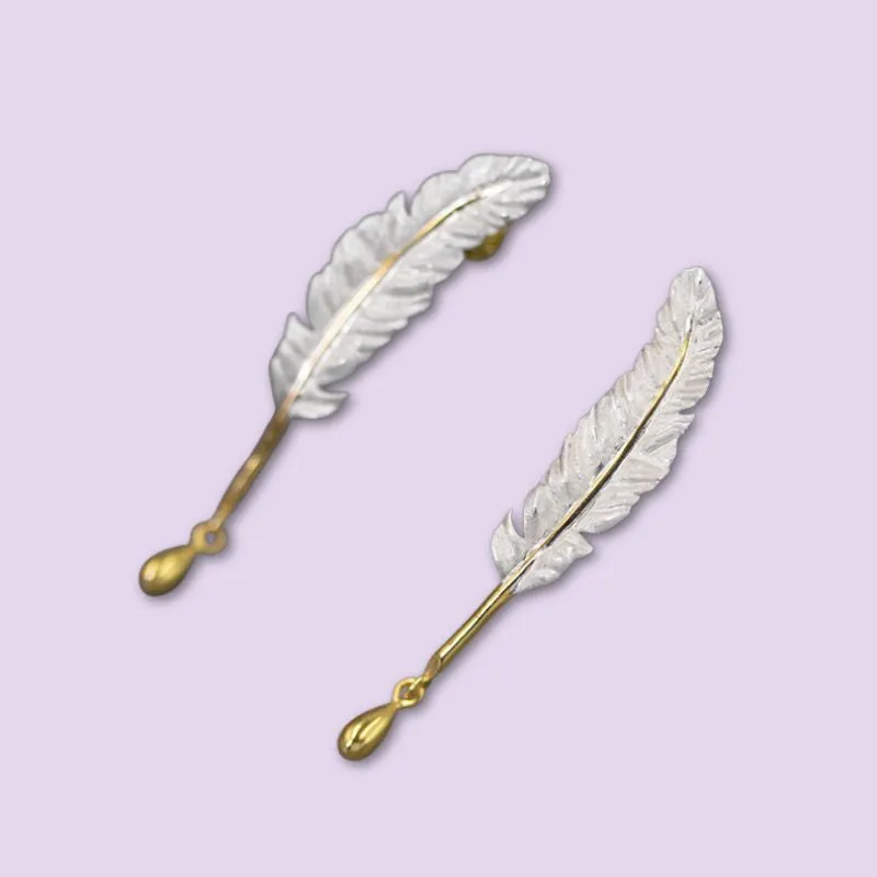 Gilded Feather Earrings