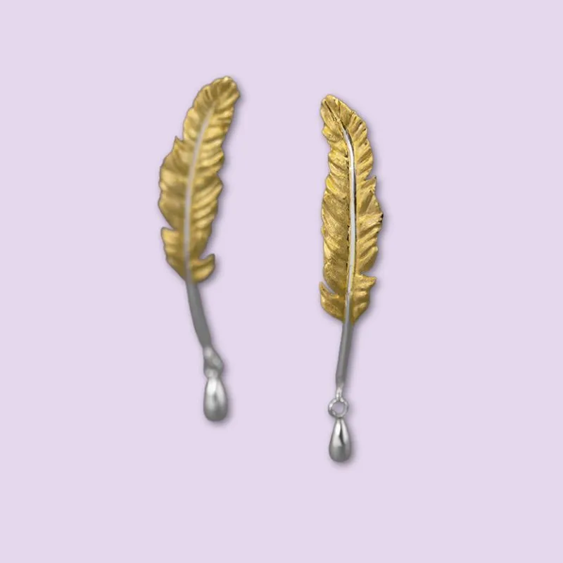 Gilded Feather Earrings