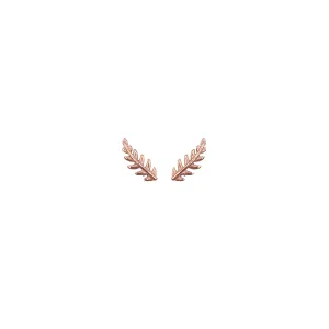 Goddess Collection - Rose Gold Petite Laurel Leaf Stud Earrings