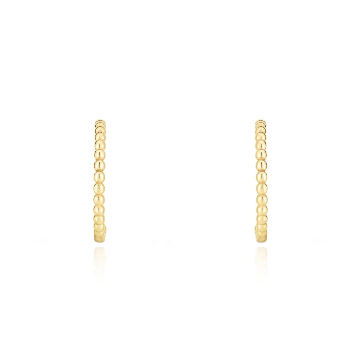 Gold Beaded C-Hoop Earrings