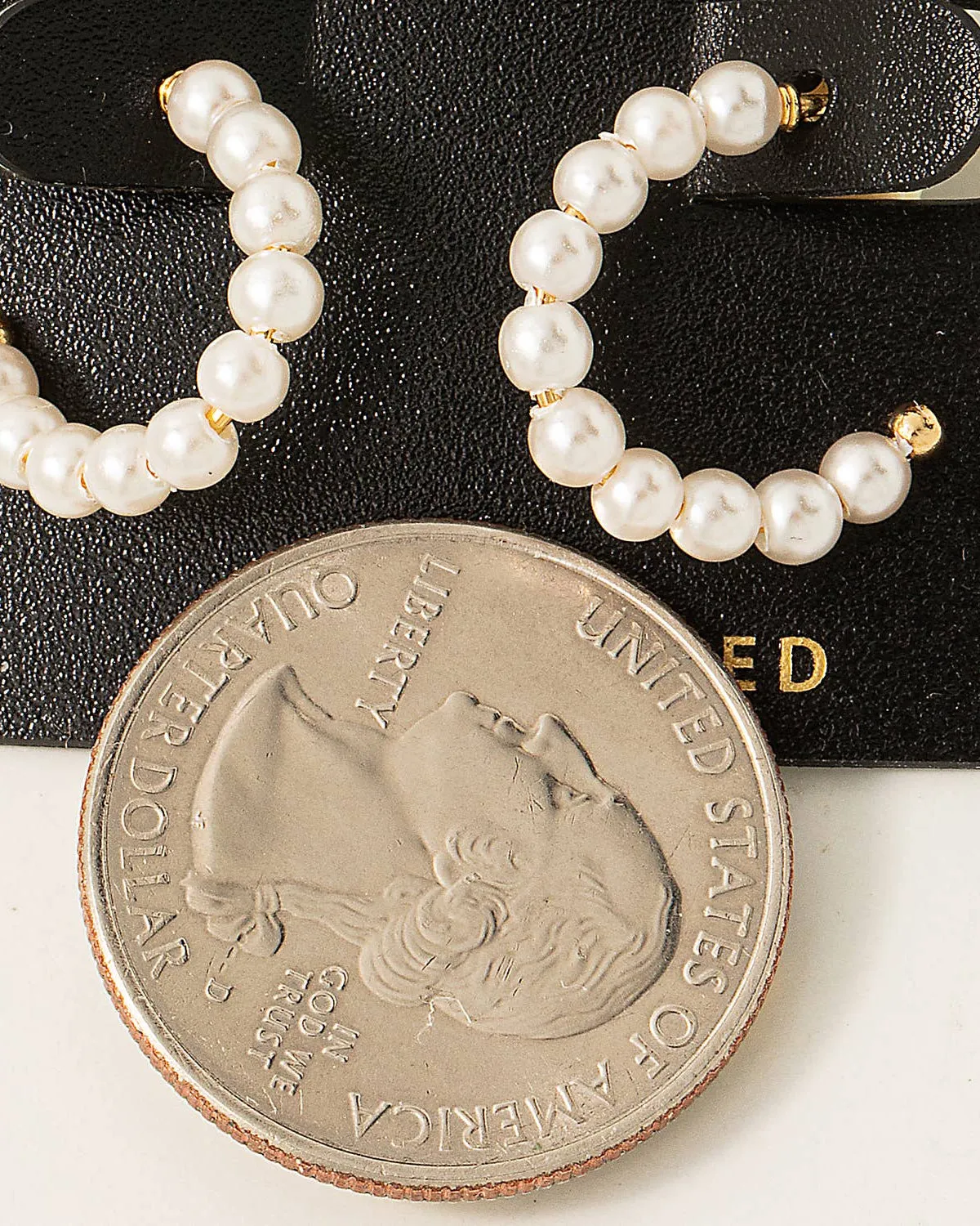 Gold Dipped Pearl Beaded Hoop Earrings