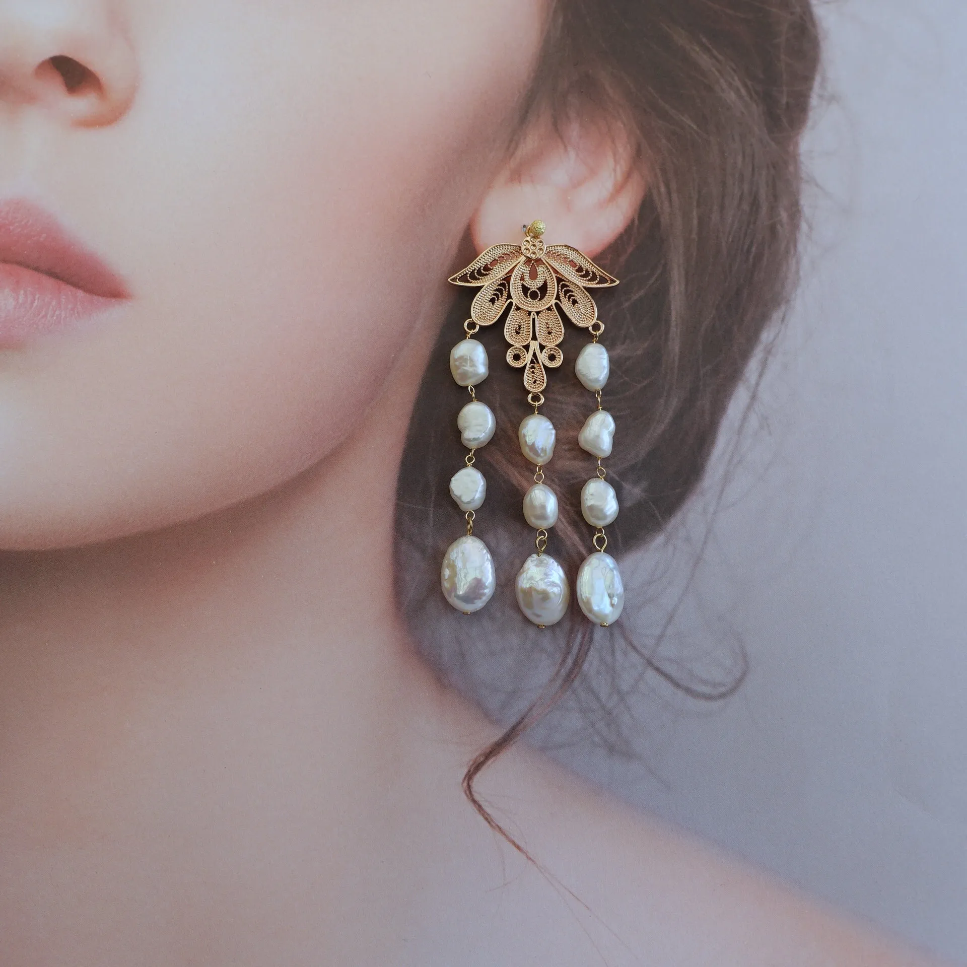 Gold Phoenix Statement Necklace and Earrings Set