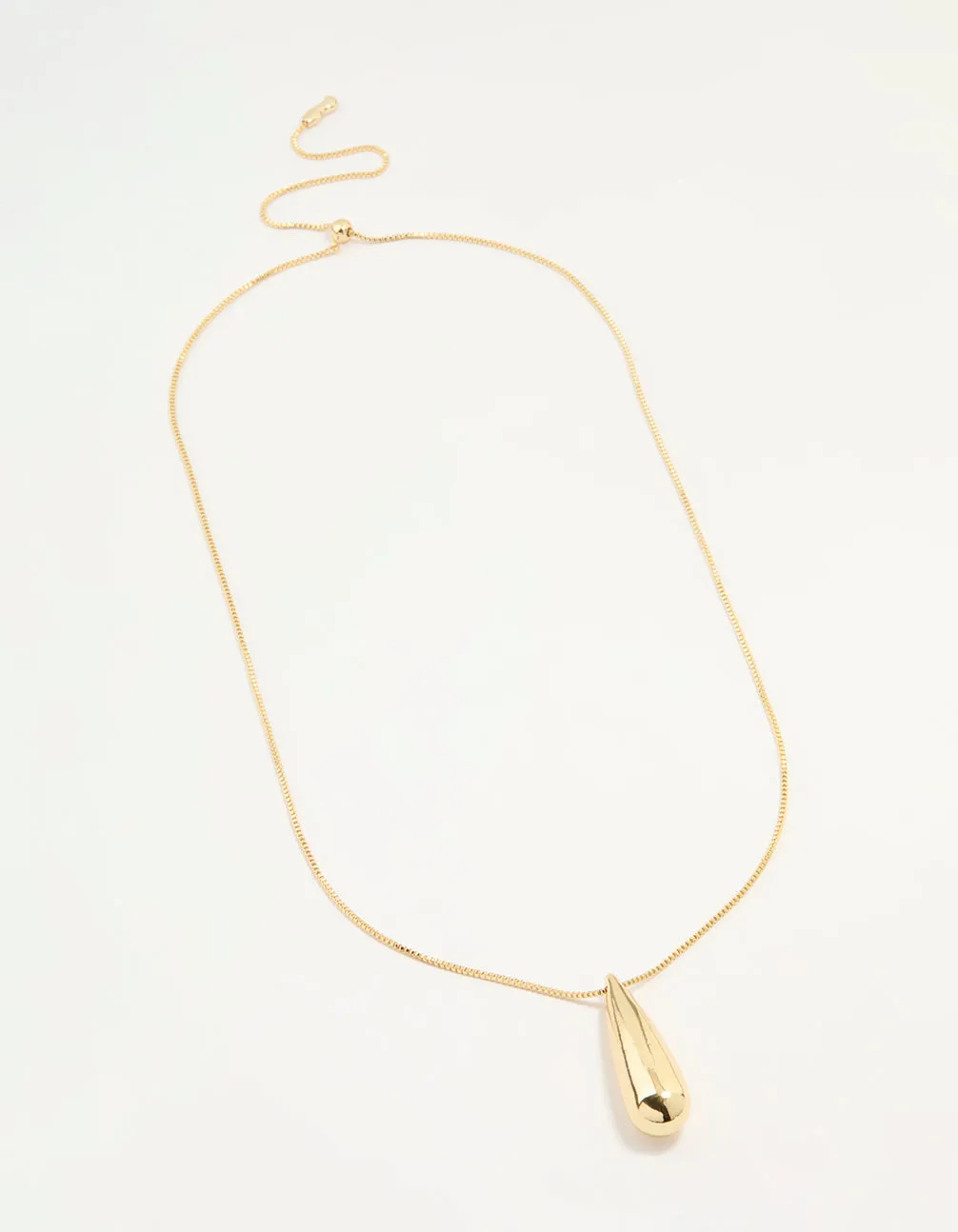 Gold Plated Teardrop Pendant Necklace