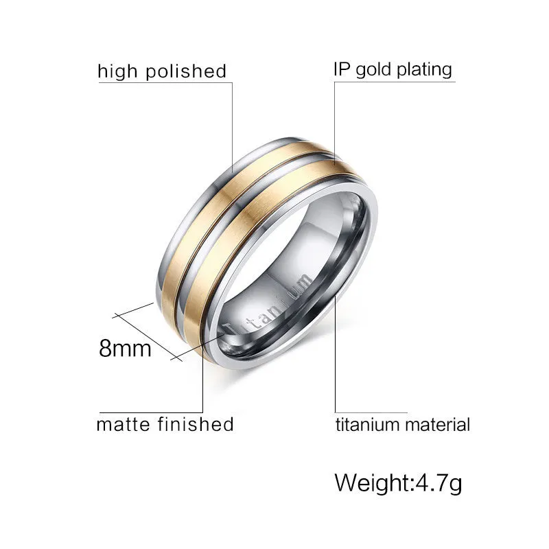 Gold Silver Plated Titanium Carbide Ring