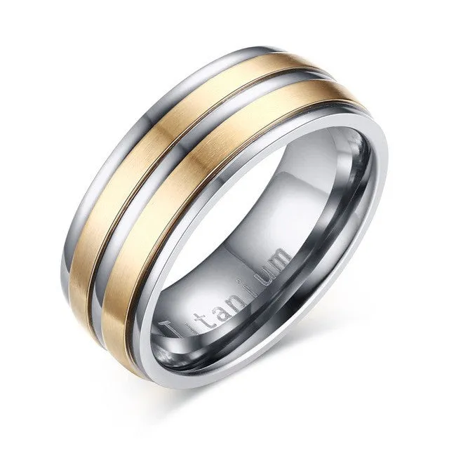 Gold Silver Plated Titanium Carbide Ring