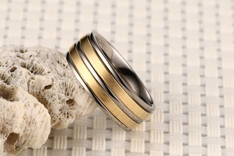 Gold Silver Plated Titanium Carbide Ring