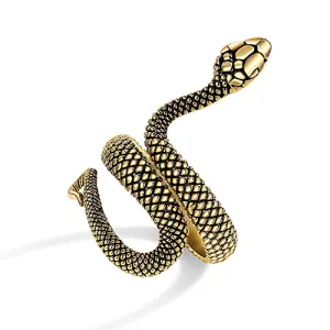 Gold Vintage Snake Ring for Men Women