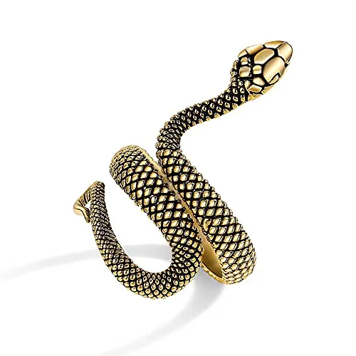 Gold Vintage Snake Ring for Men Women