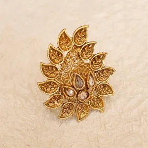 Golden Adjustable Kundan Finger Rings