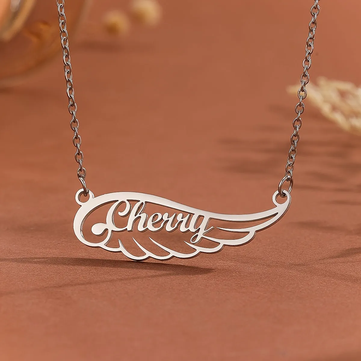 Golden Angel Wing Necklace Personalized Jewelry