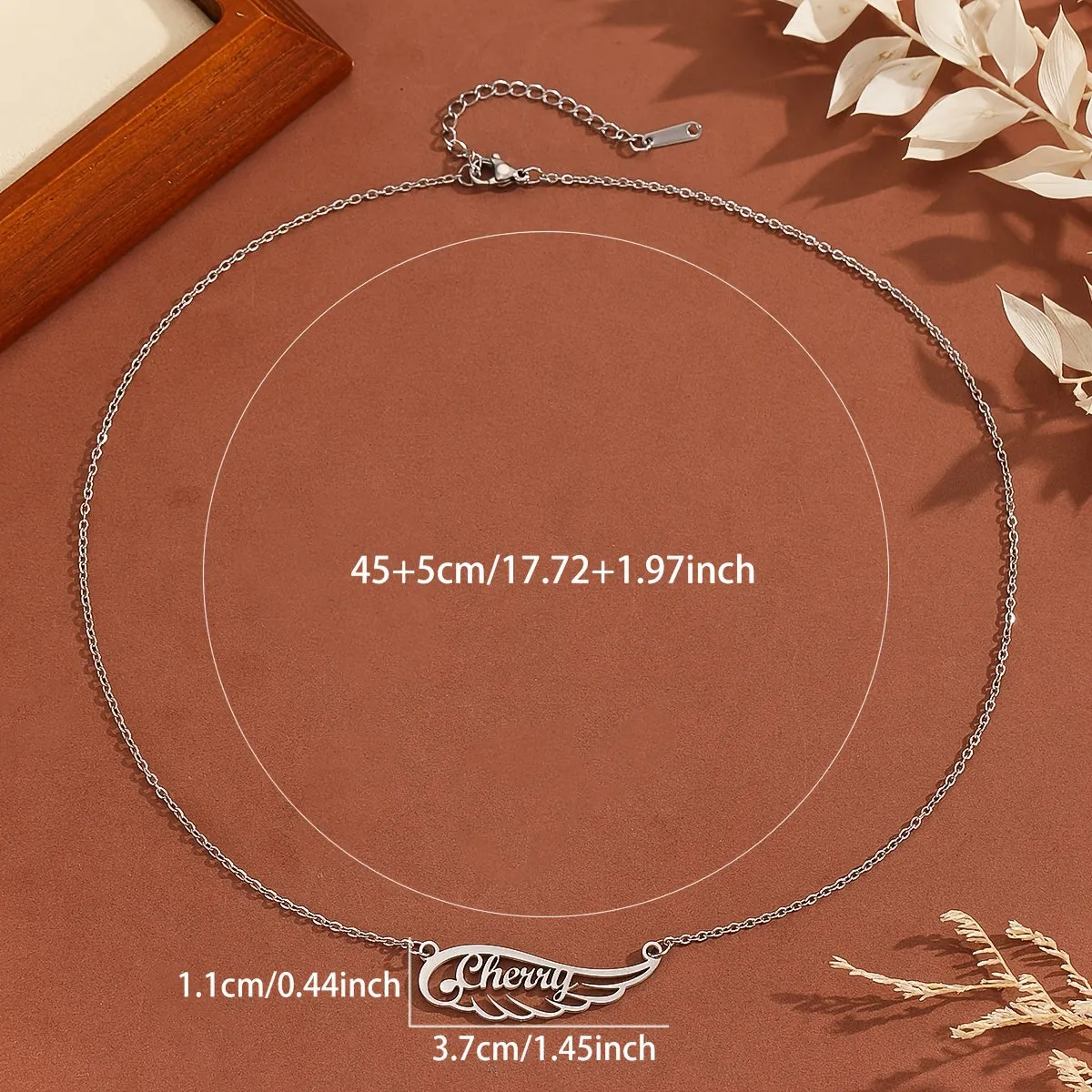 Golden Angel Wing Necklace Personalized Jewelry