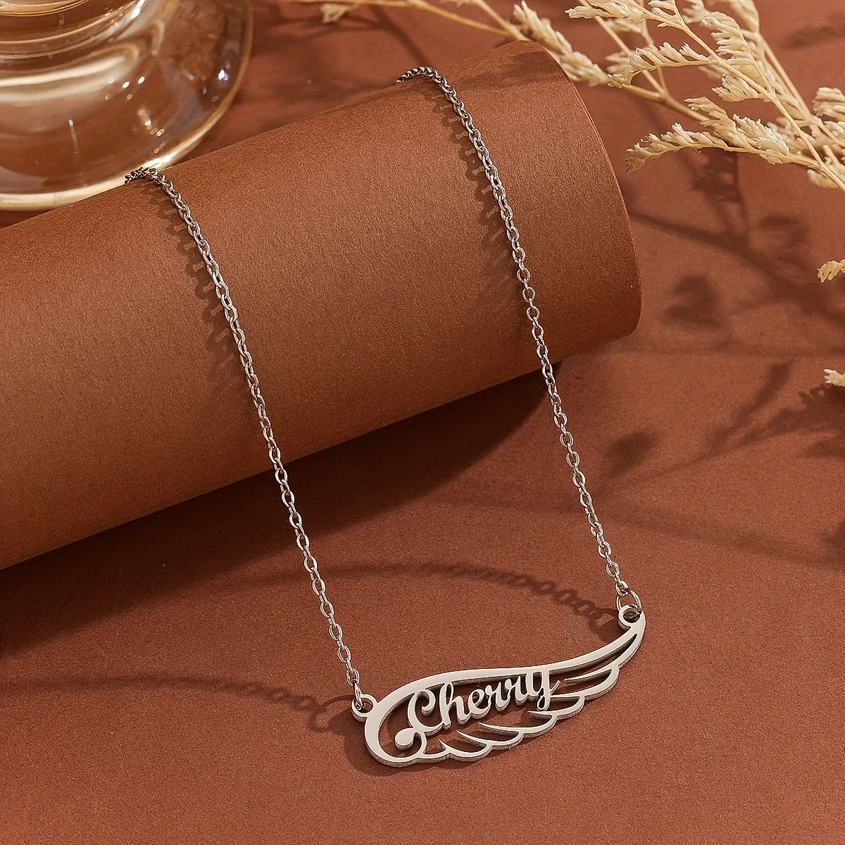 Golden Angel Wing Necklace Personalized Jewelry