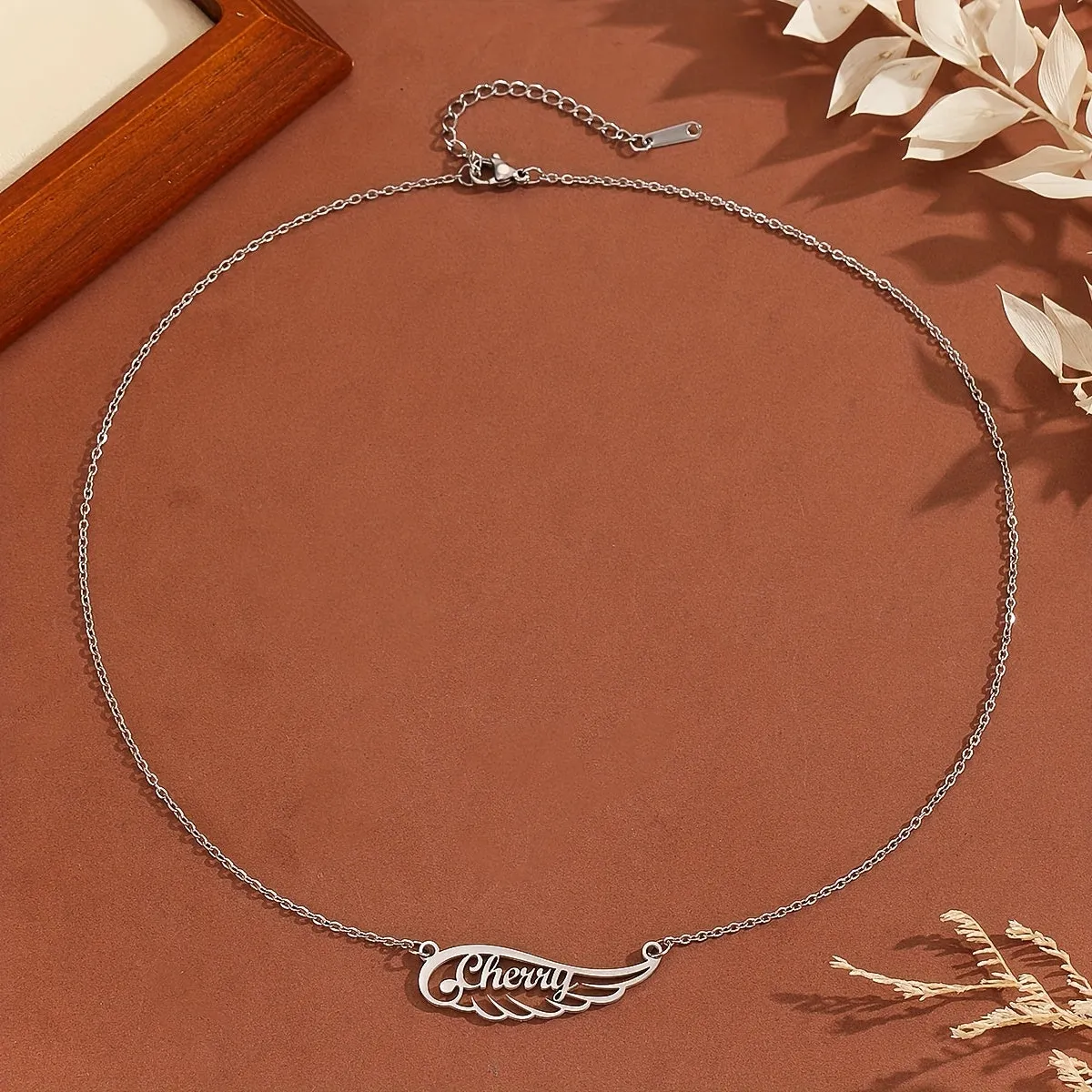 Golden Angel Wing Necklace Personalized Jewelry