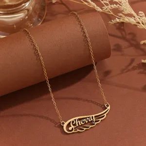 Golden Angel Wing Necklace Personalized Jewelry