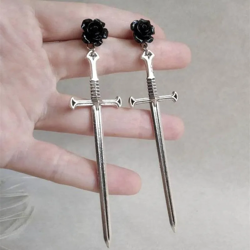 Goth Antique Silver Color Skeleton Key Necklace