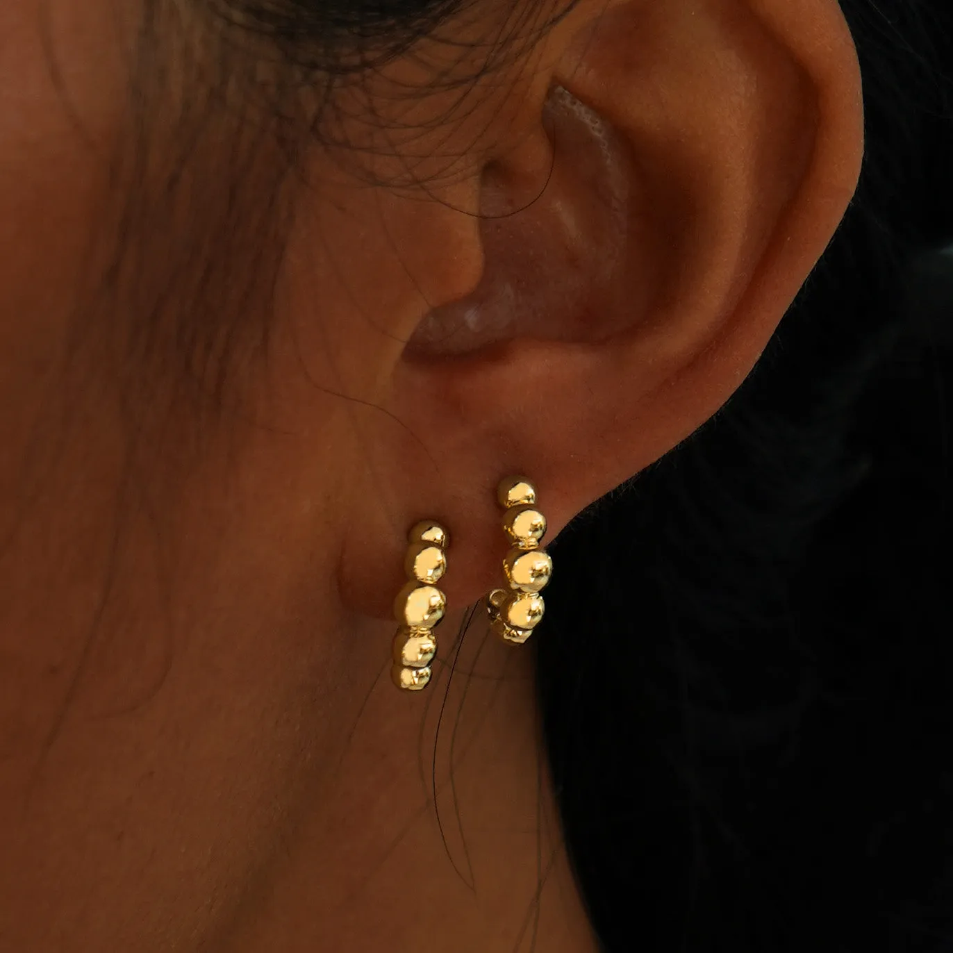 Graduated Puffy Beaded Hoop