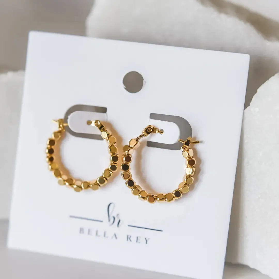 Hadley 18k Gold Plated Hoop Earrings - Non Tarnish