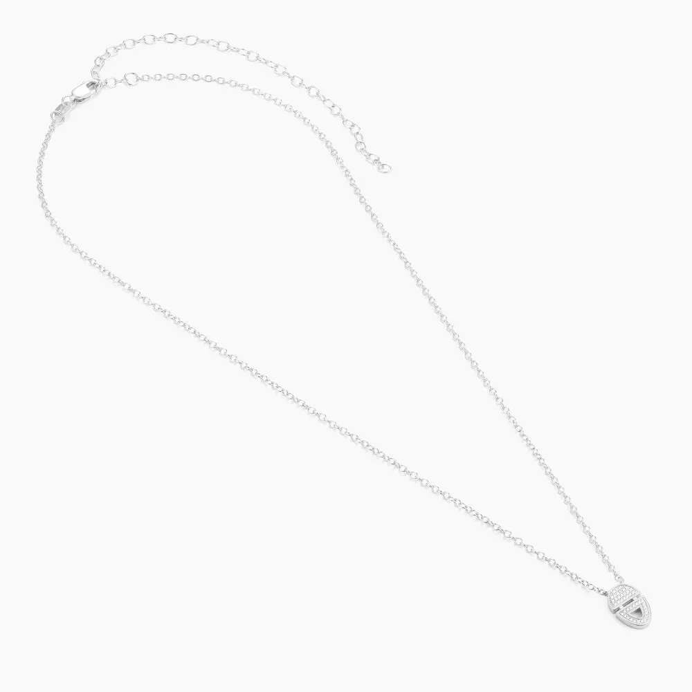 Half-Full Oval Pendant Necklace