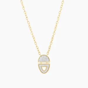 Half-Full Oval Pendant Necklace