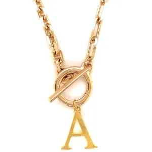 Half Paperclip X Half Curb Initial Necklace