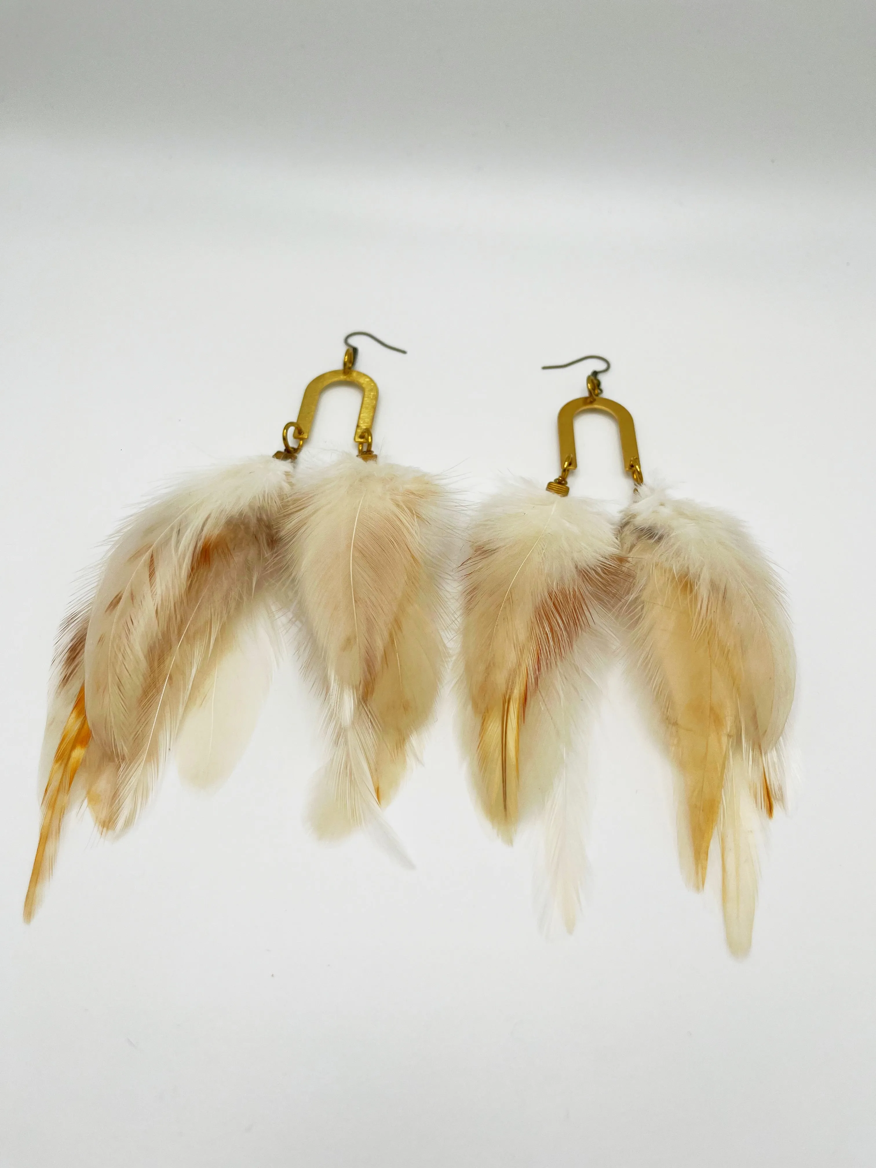 Handcrafted Medium Feather Earrings - Bride to Be