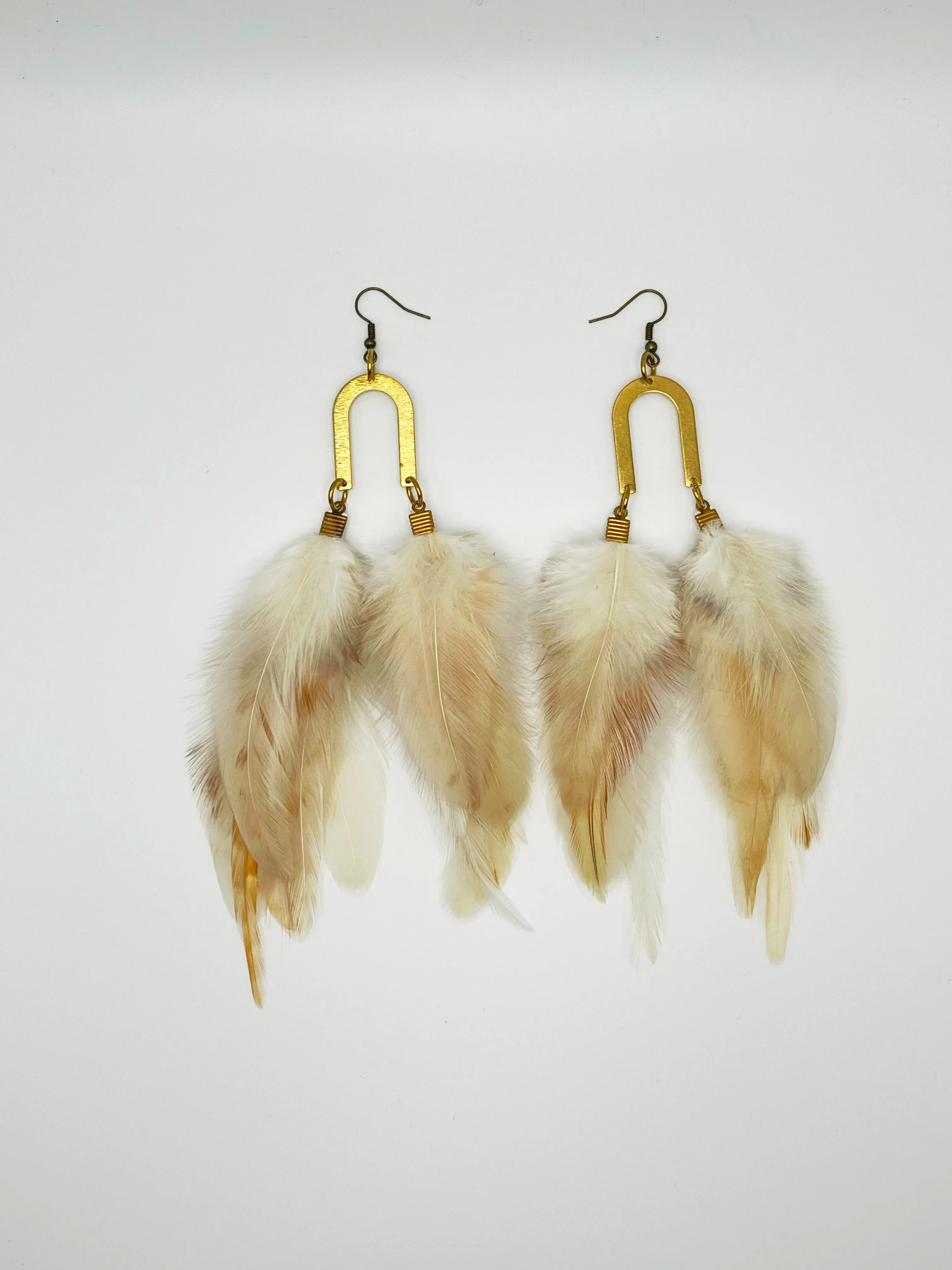 Handcrafted Medium Feather Earrings - Bride to Be