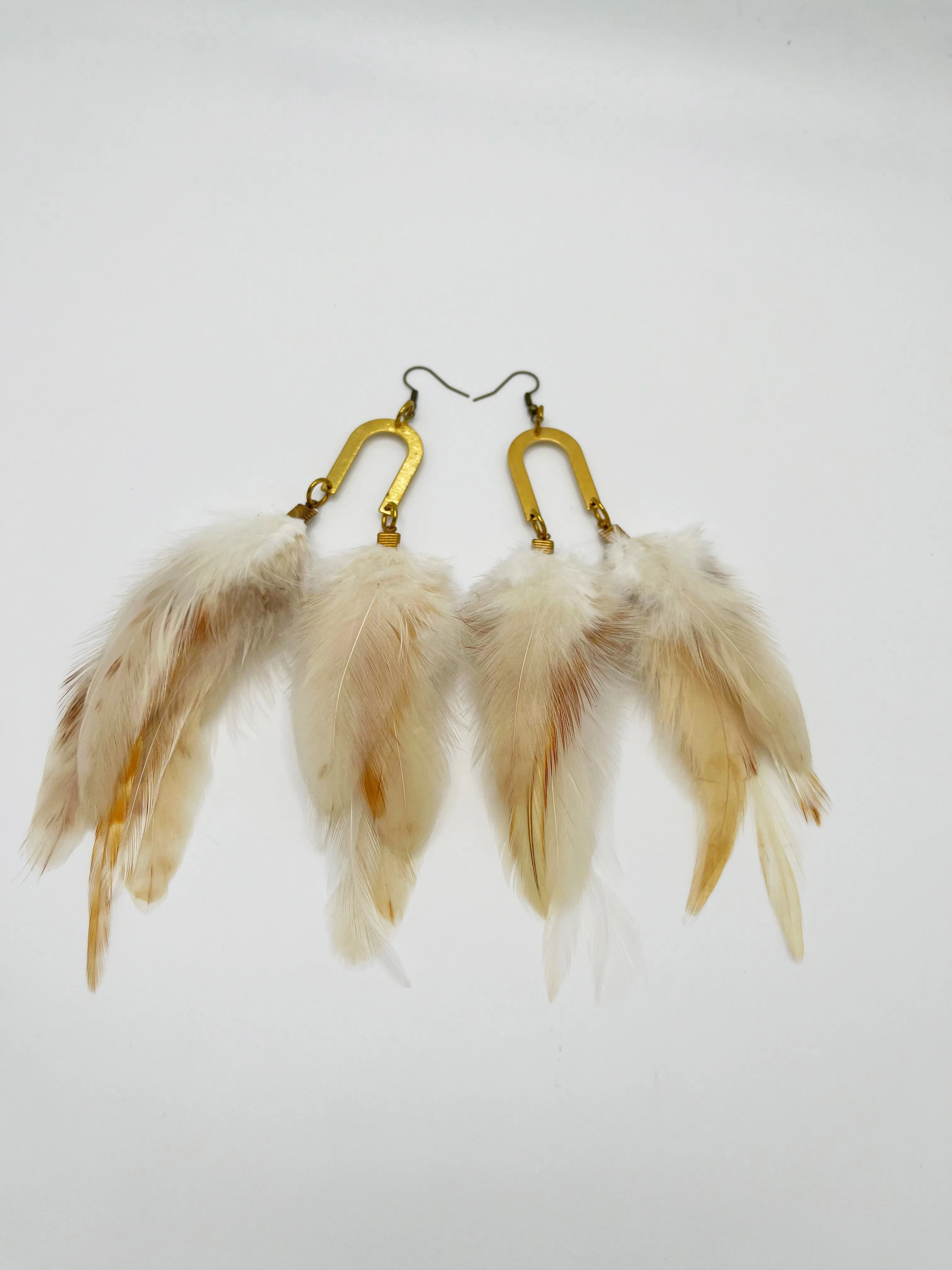 Handcrafted Medium Feather Earrings - Bride to Be