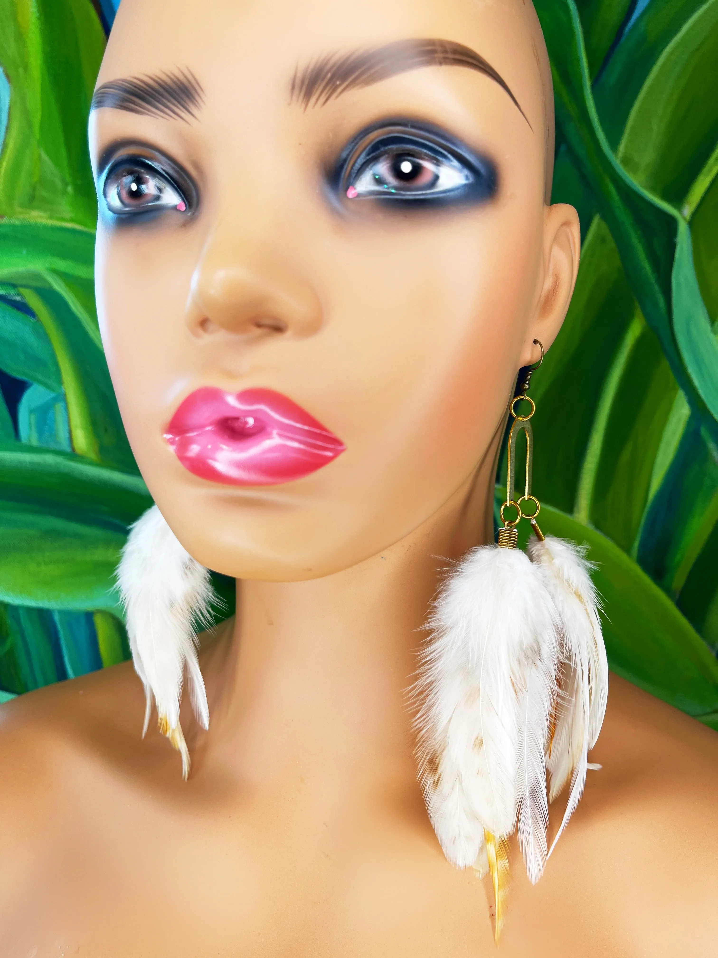 Handcrafted Medium Feather Earrings - Bride to Be
