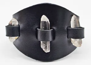 Handmade genuine  leather gem stone crystal holder bracelets/ cuffs single band(Without stones)(6 pack/$ 10 ea.)