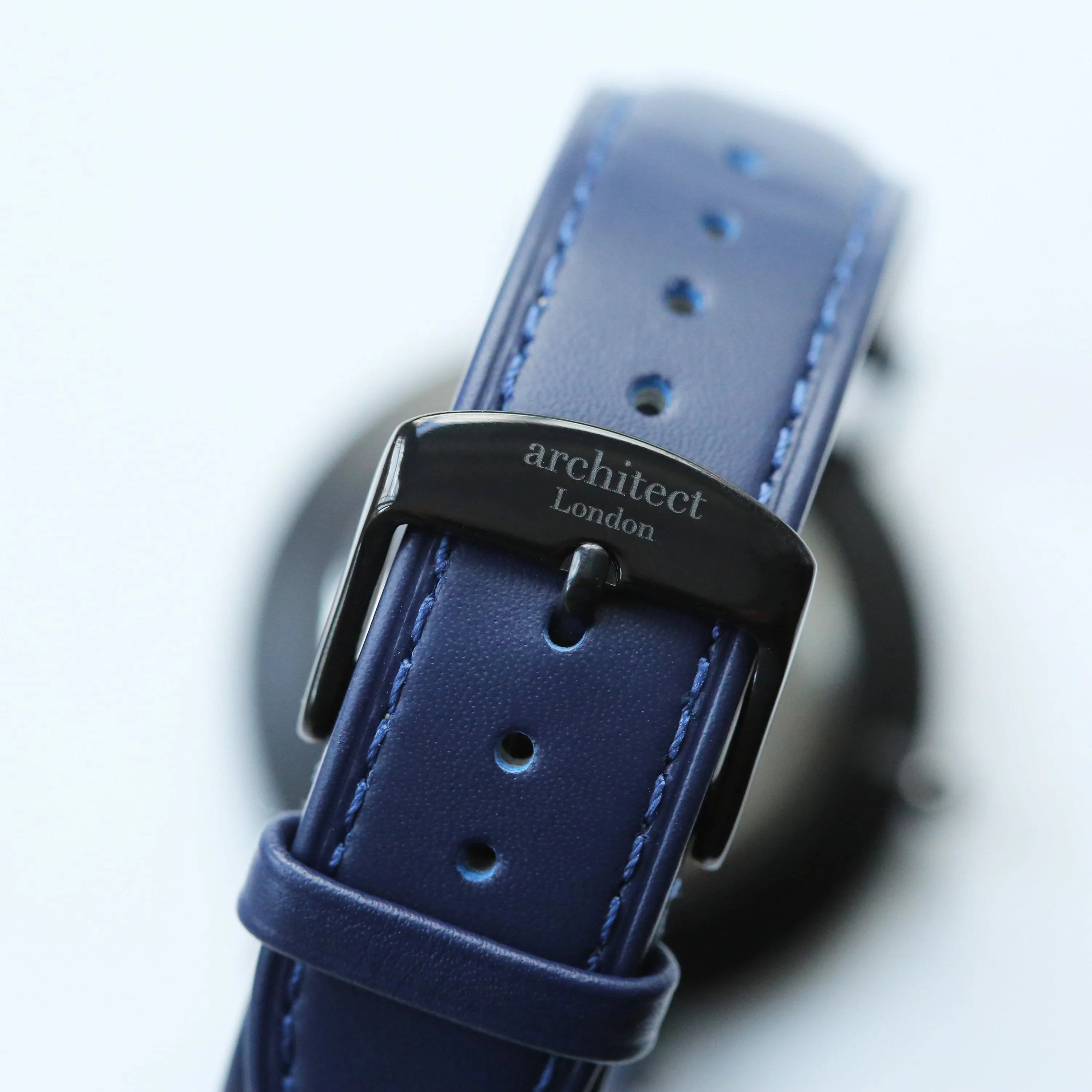 Handwriting Engraving - Men's Minimalist Watch   Admiral Blue Strap
