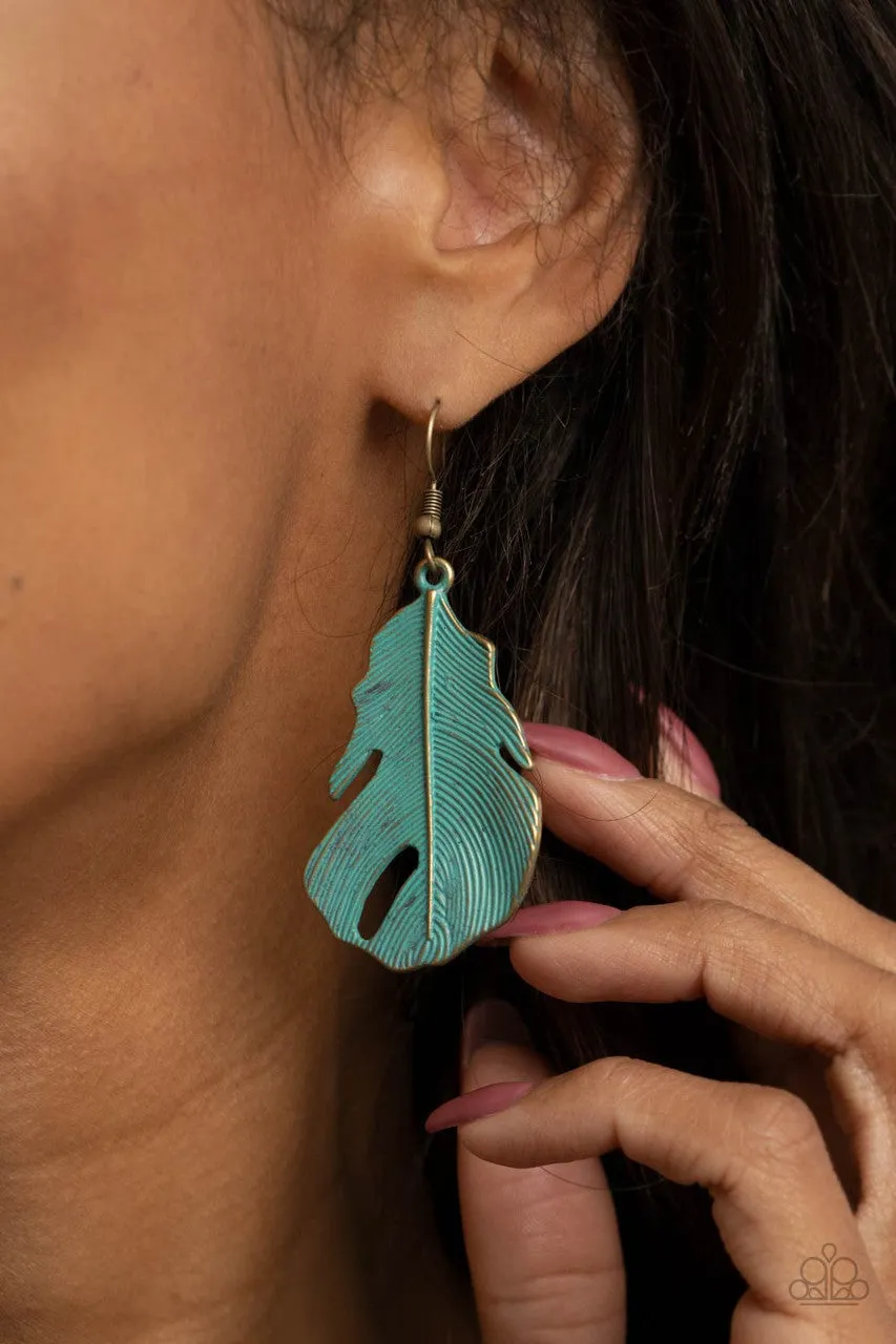 Heads QUILL Roll Brass Paparazzi Earrings